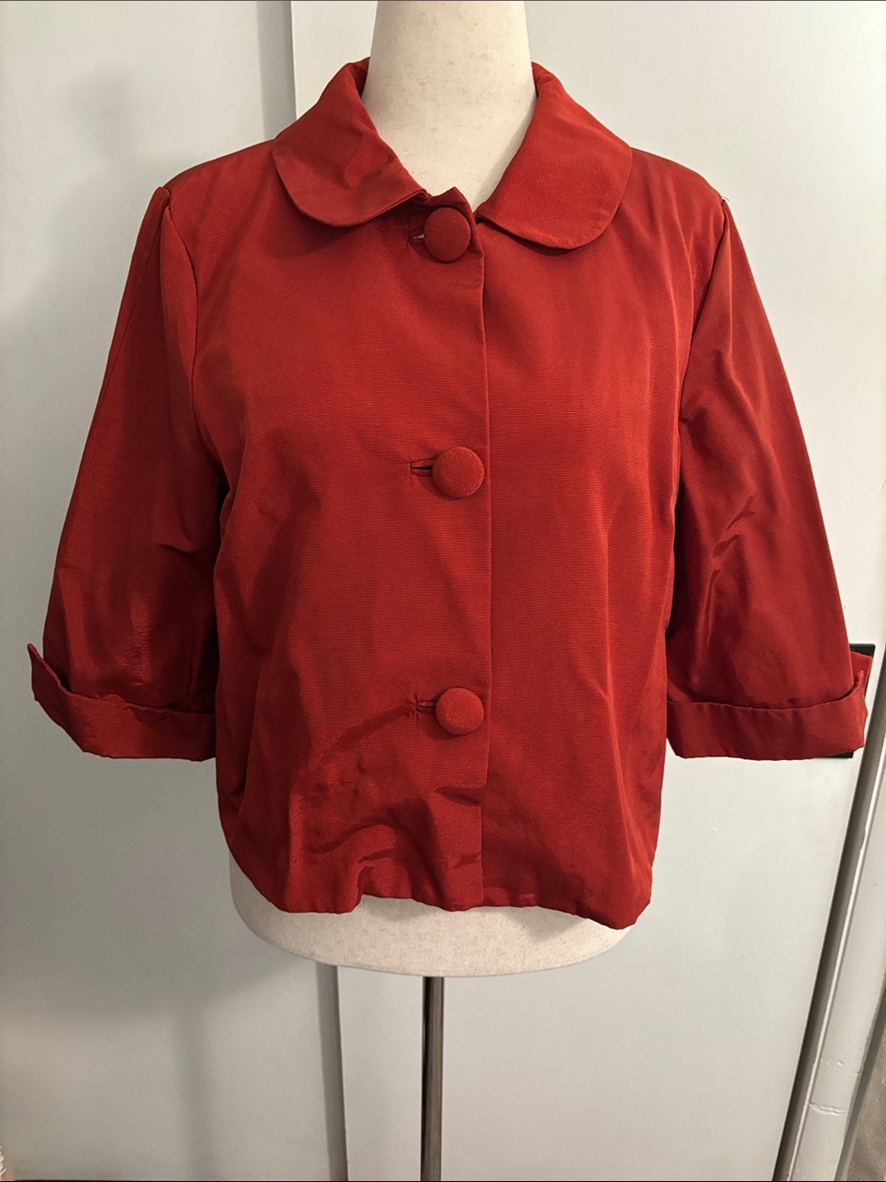 Banana Republic Red Short-Sleeve Button Jacket